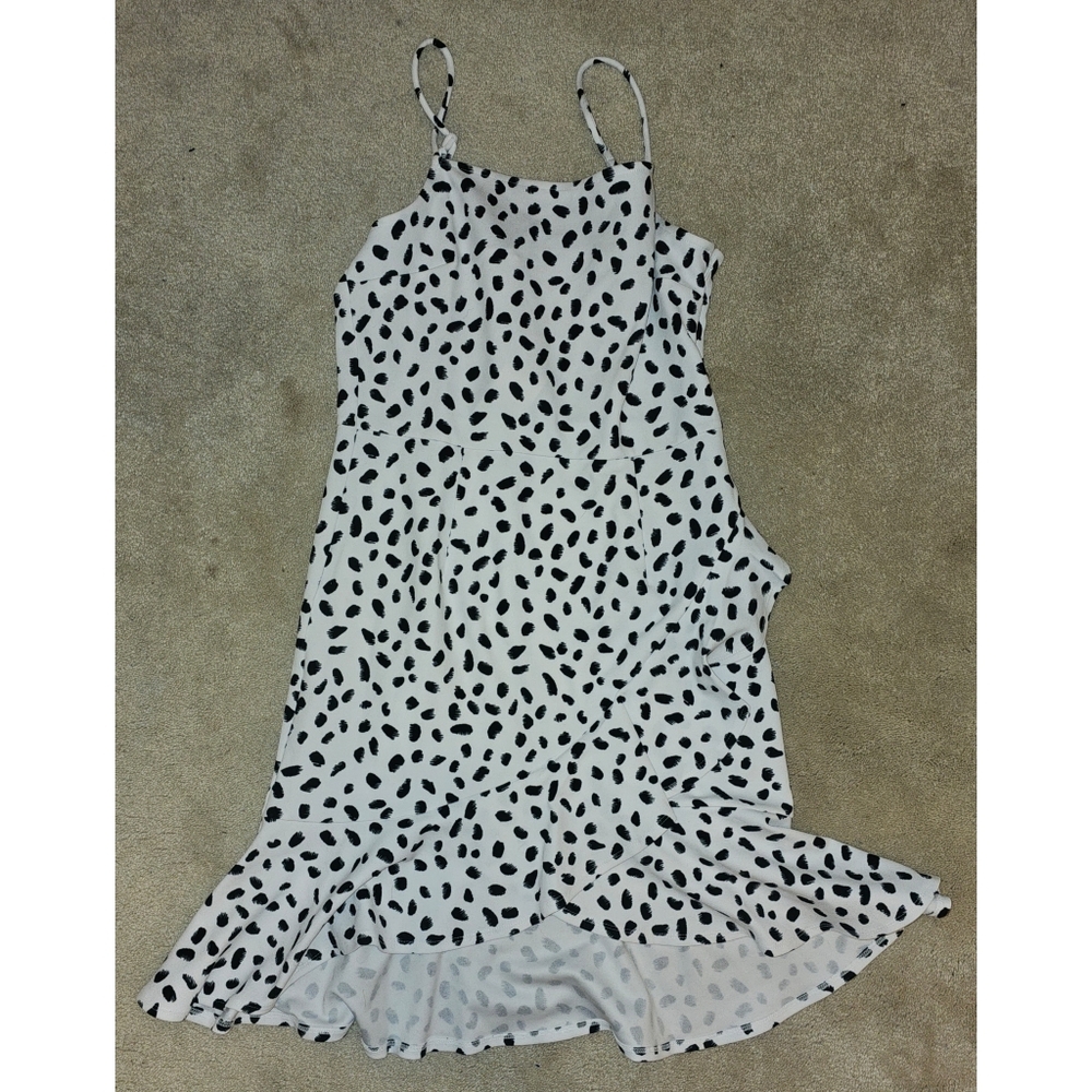 Bar III Black and White Spaghetti Strap Dress